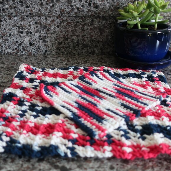 Multicolored Crochet Dish Drying Mats 100% Cotton Kitchen - Picture 7 of 10